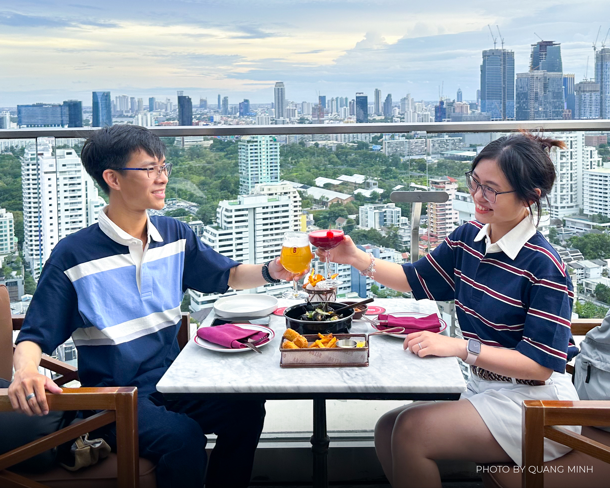 Stunning rooftop view at Sofitel Bangkok Sukhumvit, a top recommendation for Accor Plus members by Minh and Vinh